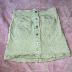Charlotte Russe khaki button up skirt size XS